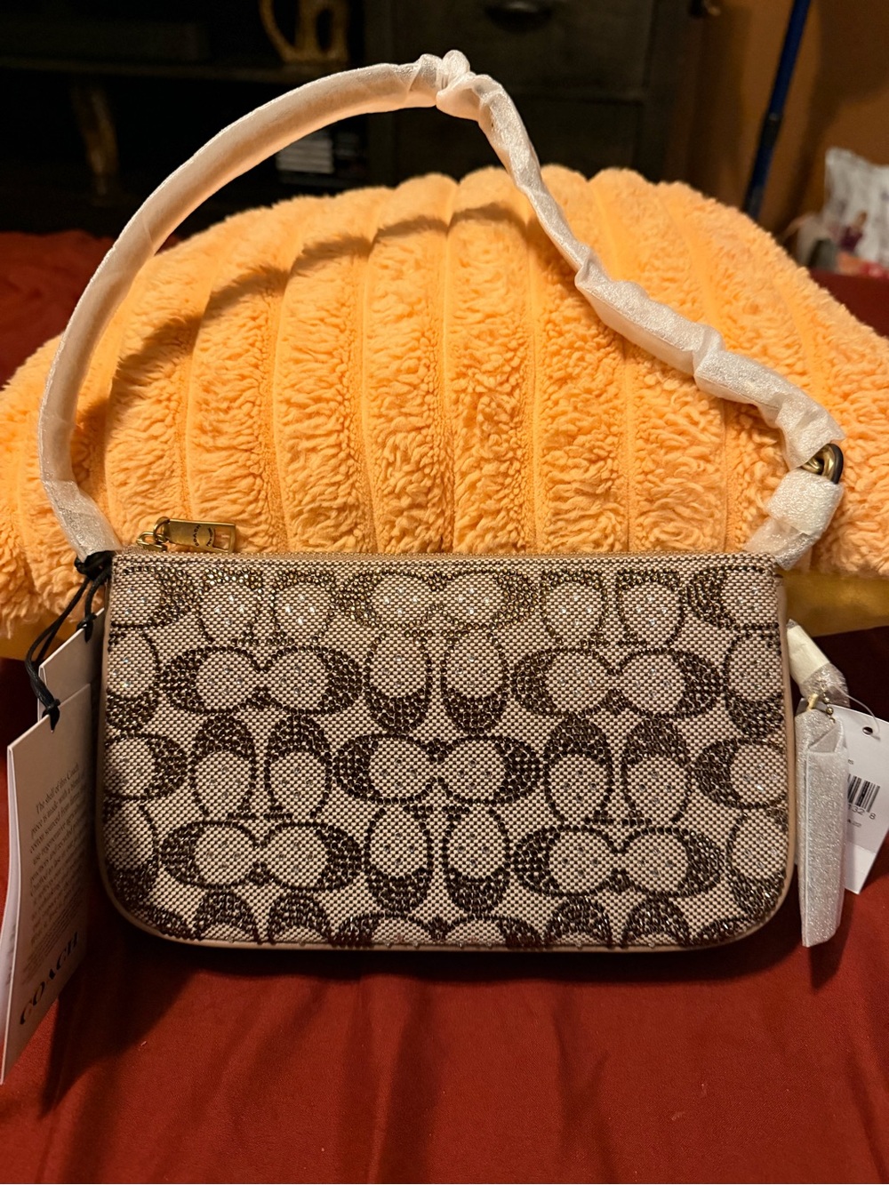 バッグ COACH Signature Mini Shoulder Bag Brown Coach Signature Mini Shoulder Bag in Brown and Cream - Gem